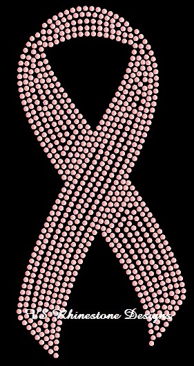 Sequin - Pink Awareness Ribbon - MEDIUM